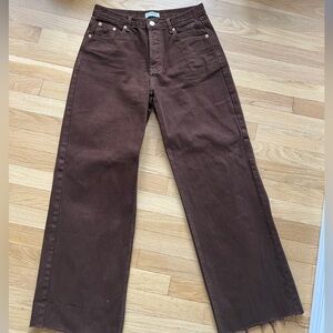 Parke Low Rise Baggy Brown Jeans